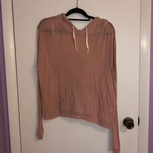 Brandy Melville blush pink hooded long sleeve